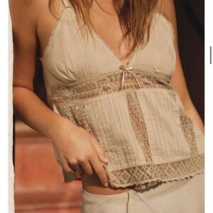 Zara Beige Lace Camisole